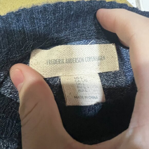 NWT Frederik Anderson Copenhagen Sweater Blue Crewneck Size Large - Picture 6 of 7